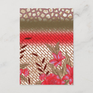 Cartão De Informações Design de tecido de intricato com padrões florais