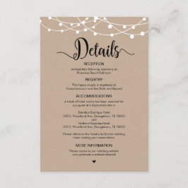 Cartão De Informações design, Detalhes do Casamento Fazenda Rústico