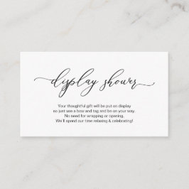 Cartão De Informações Design Romântico Elegante, Preto, Chá de Exibição