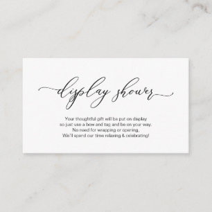 Cartão De Informações Design Romântico Elegante, Preto, Chá de Exibição