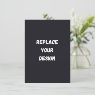 Cartão De Informações Design simples preto personalizado Adicionar foto