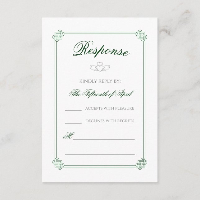 Cartão De Informações Destino de Aquarela: Irlanda RSVP (Frente)