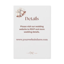 Details Enclosure Pink Wedding Bells Invitation