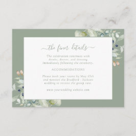 Cartão De Informações Detalhe Botânico Verde do Elegante Sage