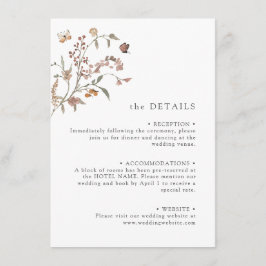 Cartão De Informações Detalhe de Boho Wildflower