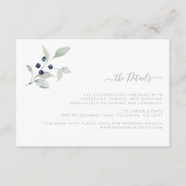 Cartão De Informações Detalhe de Casamento Botânico Simples