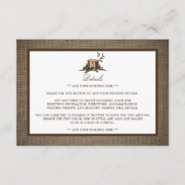 Cartão De Informações Detalhe de Casamento da Árvore Monográfica e Burla