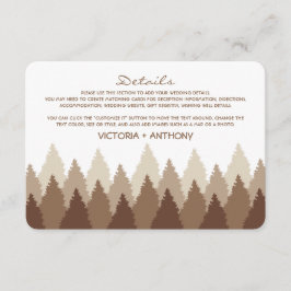 Cartão De Informações Detalhe de Casamento da Floresta Marrom do Woodlan