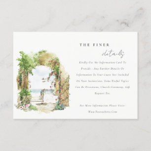 Cartão De Informações Detalhe de Casamento de Casas de Capa de praia de