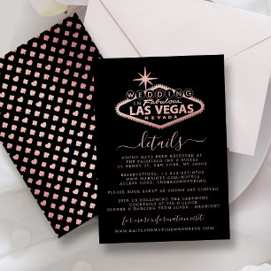 Cartão De Informações Detalhe de Casamento de Destino de Las Vegas