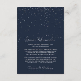 Cartão De Informações Detalhe de Casamento de Estrelas Marinhos Elegante