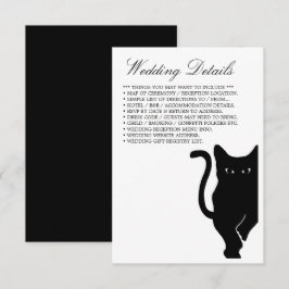 Cartão De Informações Detalhe de casamento de gato preto caprichoso mode