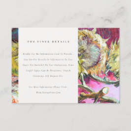 Cartão De Informações Detalhe de Casamento de Girassol Amarelo-Amarelo-C