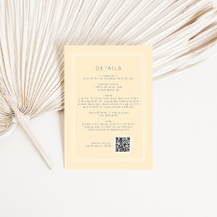Cartão De Informações Detalhe de Casamento do Código QR Simples Amarelo