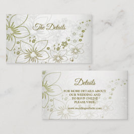 Cartão De Informações Detalhe de casamento elegante com folhagem floral 