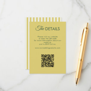Cartão De Informações Detalhe de Casamento em Verde Oliva Amarelo Cítric