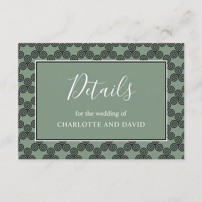 Cartão De Informações Detalhe de Casamento Irlandês do Modern Celtic Kno (Frente)