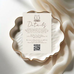 Cartão De Informações Detalhe de casamento ocidental boho floral ferradu