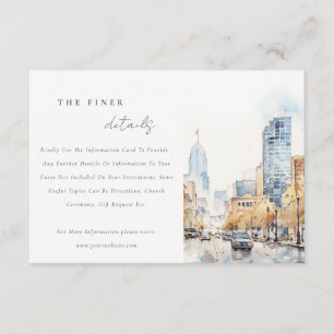 Cartão De Informações Detalhe de Casamento Paisagístico de Indianapolis