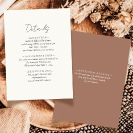 Cartão De Informações Detalhe de Casamento Simples e Neutral Mocha Mouss