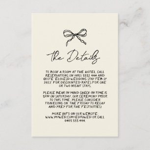 Cartão De Informações Detalhe de Casamento Whimsical Retro Manuscrito