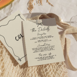 Cartão De Informações Detalhe de Casamento Whimsical Retro Manuscrito
