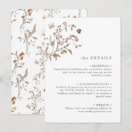 Cartão De Informações Detalhe de Flor Silvestre Boho