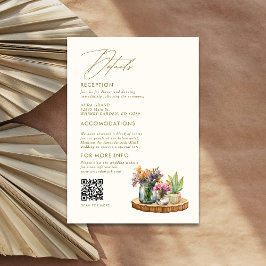 Cartão De Informações Detalhe do casamento da Boêmia Mason Jar Boho