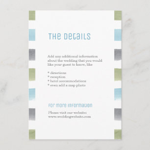Cartão De Informações Detalhe do casamento da praia com listras de aquar