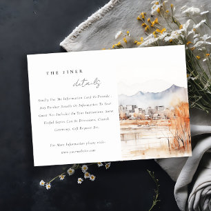 Cartão De Informações Detalhe do Casamento de Aquarela de Salt Lake City