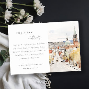 Cartão De Informações Detalhe do Casamento de Montpelier City Scape Verm