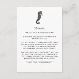 Cartão De Informações Detalhe do Casamento na Praia do Cavalo-Marinho de