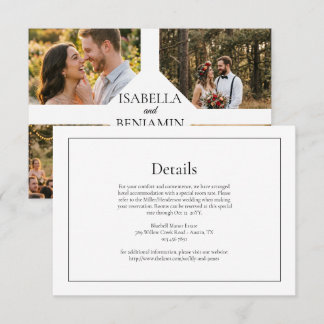 Cartão De Informações Detalhe do Casamento Simples ao Ar Livre Enclosure