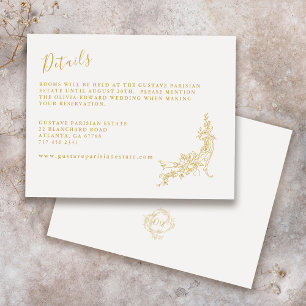 Cartão De Informações Detalhe do Casamento vintage Barroco Chinoiserie E