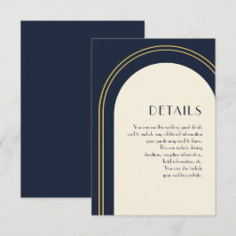 Cartão De Informações Detalhe do Convidado de Casamento de Arco Azul Sim