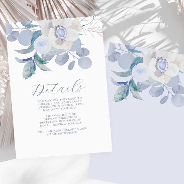 Cartão De Informações Detalhe do Convidado de Casamento Floral Floral de (Criador carregado)
