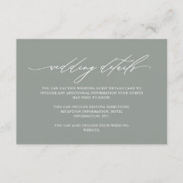 Cartão De Informações Detalhe do Convidado para Casamento da Caligrafia