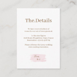 Cartão De Informações Detalhe do Hotel Dourado Casamento Branco Cor-de-Á