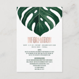 Cartão De Informações Detalhe Dourado de folha de queijo suíço tropical 