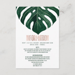 Cartão De Informações Detalhe Dourado de folha de queijo suíço tropical 