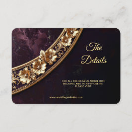 Cartão De Informações Detalhe Floral Dourado Ornamentado