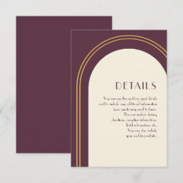 Cartão De Informações Detalhe Simples de Convidado para Casamento com Ar