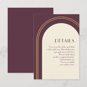 Cartão De Informações Detalhe Simples de Convidado para Casamento com Ar