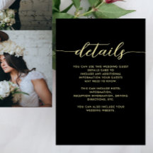 Detalhe Simples de Convidados de Casamento Preto e