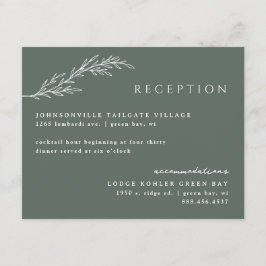 Cartão De Informações Detalhes Botânicos Modernos Estenciosos Verde Oleí