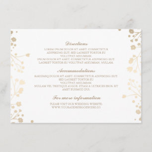 Cartão De Informações Detalhes brancos do casamento da respiração do