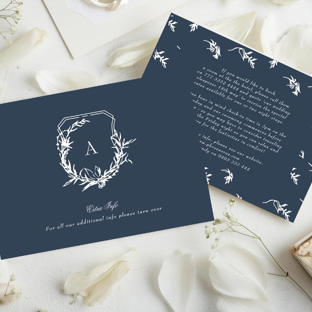 Cartão De Informações detalhes clássicos da crista branca da safra azul- (Criador carregado)