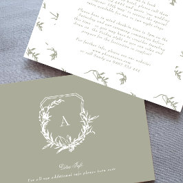 Cartão De Informações detalhes clássicos da crista de safra branca verde