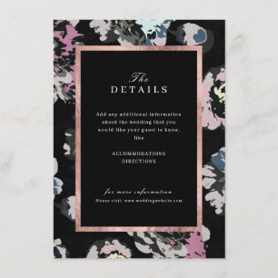 Cartão De Informações Detalhes clássicos do casamento floral de abstrato