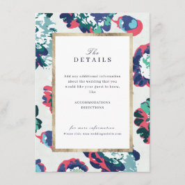 Cartão De Informações Detalhes clássicos do casamento floral de abstrato